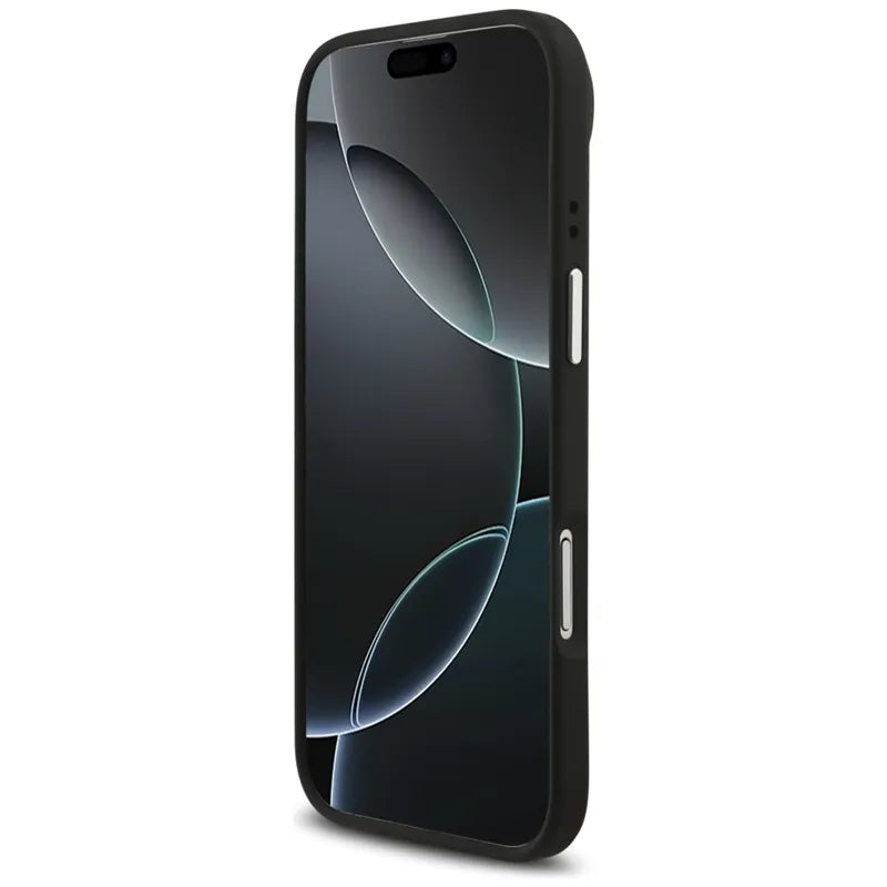Guess Grūdėtas didelis 4G klasikinis logotipas - dėklas iPhone Air (juodas)
