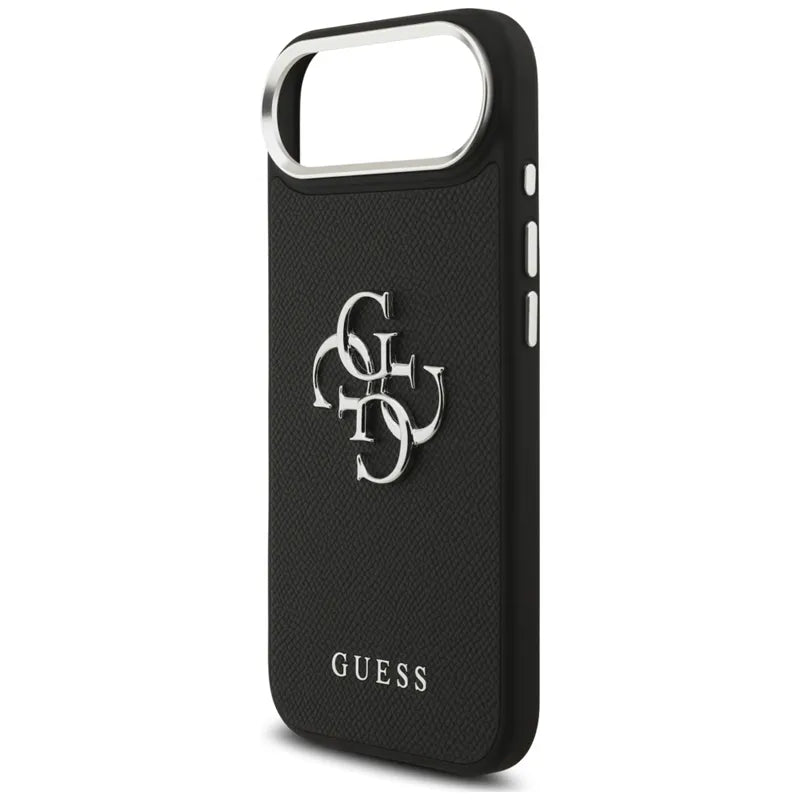 Guess Grūdėtas didelis 4G klasikinis logotipas - dėklas iPhone Air (juodas)