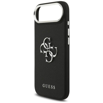 Guess Grūdėtas didelis 4G klasikinis logotipas - dėklas iPhone Air (juodas)