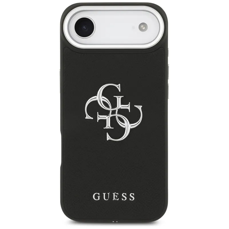 Guess Grūdėtas didelis 4G klasikinis logotipas - dėklas iPhone Air (juodas)