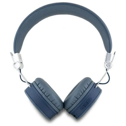 Guess grūdėtos klasikinės apvalios formos – belaidės ant ausų „Bluetooth ENC“ ausinės (mėlynos)