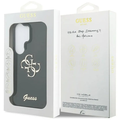 Guess IML Big Metal 4G Script dėklas - Samsung Galaxy S26 Ultra (juodas)