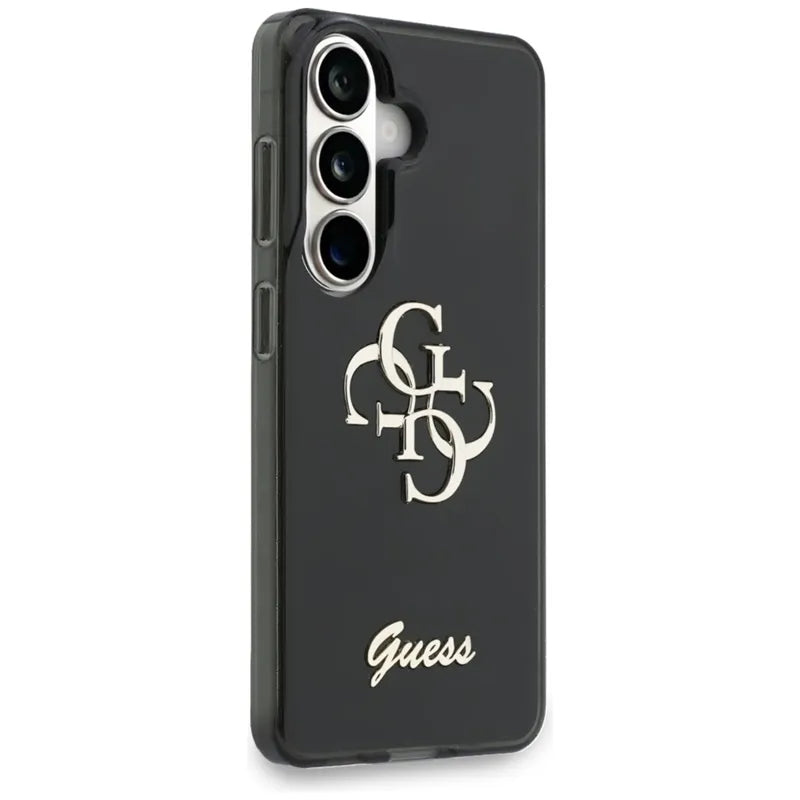 Guess IML Big Metal 4G Script – Samsung Galaxy S26 dėklas (juodas)