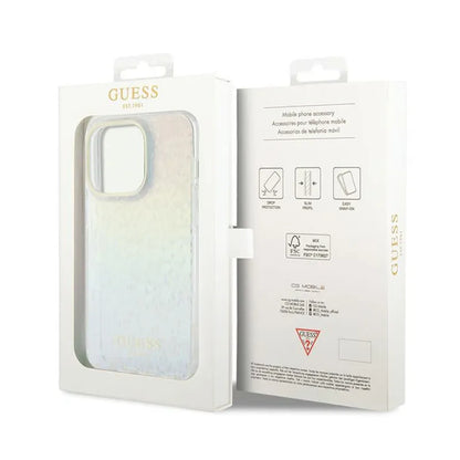 Guess IML Faceted Mirror Disco Iridescent – dėklas, skirtas iPhone 14 Pro Max (švytintis)