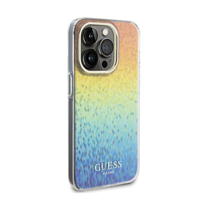 Guess IML Faceted Mirror Disco Iridescent – dėklas, skirtas iPhone 14 Pro Max (švytintis)