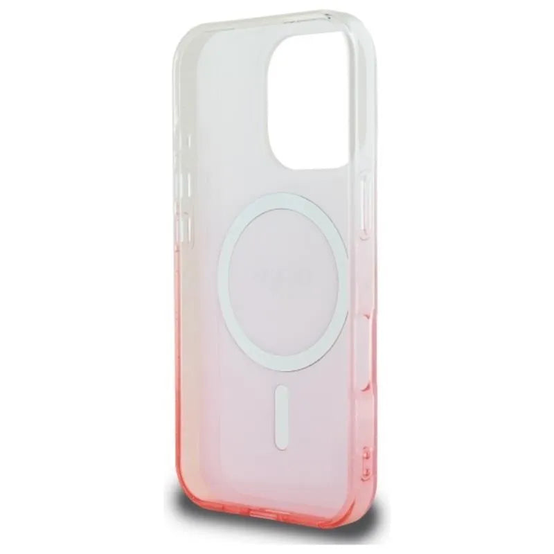 Guess IML Glitter Gradient MagSafe – dėklas iPhone 16 Pro (rožinis)