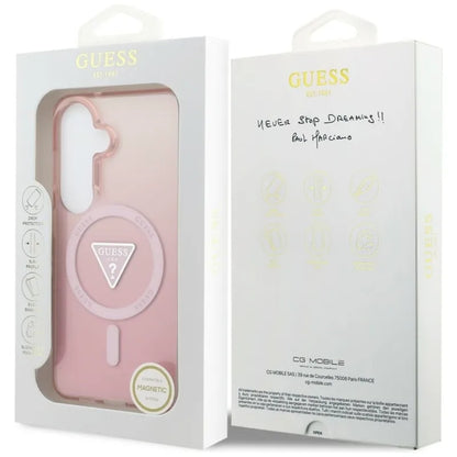 Guess IML Gradient Triangle MagSafe dėklas – Samsung Galaxy S26 (Rožinis)