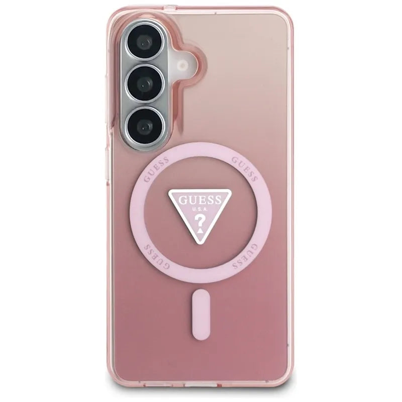 Guess IML Gradient Triangle MagSafe dėklas – Samsung Galaxy S26 (Rožinis)