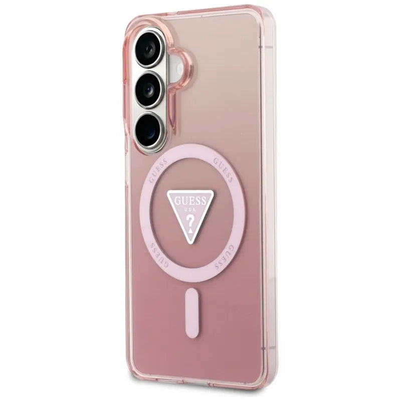 Guess IML Gradient Triangle MagSafe dėklas – Samsung Galaxy S26 (Rožinis)