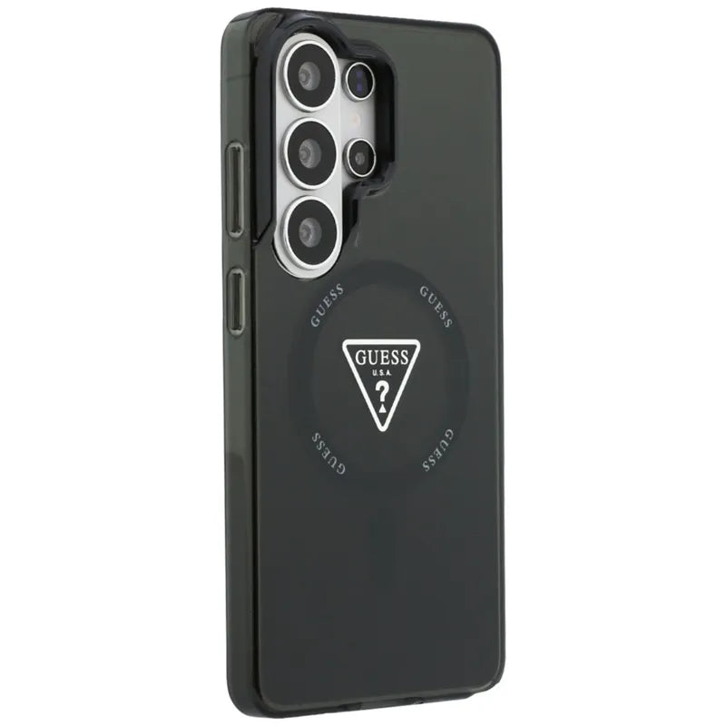 Guess IML Gradient Triangle MagSafe dėklas – Samsung Galaxy S26 Ultra (juodas)