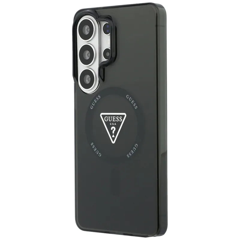 Guess IML Gradient Triangle MagSafe dėklas – Samsung Galaxy S26 Ultra (juodas)