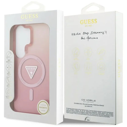 Guess IML Gradient Triangle MagSafe dėklas - Samsung Galaxy S26 Ultra (Rožinis)