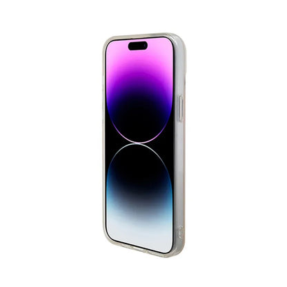 Guess IML Iridescent MagSafe – „iPhone 15 Plus“ dėklas (rožinis)