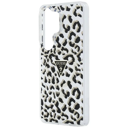 Guess IML Leopard Print Triangle MagSafe - Samsung Galaxy S26 Ultra dėklas (juodas)