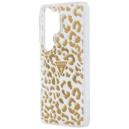 Guess IML Leopard Print Triangle MagSafe - Samsung Galaxy S26 Ultra dėklas (rudas)