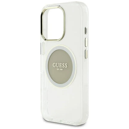 Guess IML Metal Colored Circle Classic Logo MagSafe – dėklas iPhone 16 Pro Max (pilkas)