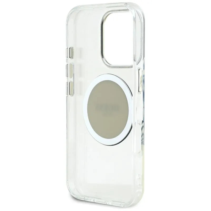 Guess IML Metal Colored Circle Classic Logo MagSafe – dėklas iPhone 16 Pro Max (pilkas)