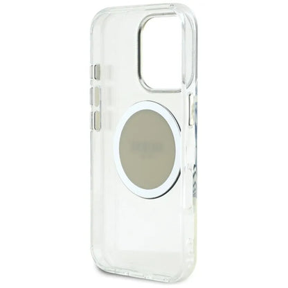 Guess IML Metal Colored Circle Classic Logo MagSafe – dėklas iPhone 16 Pro Max (pilkas)