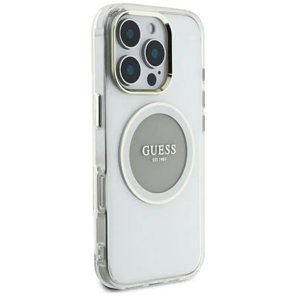 Guess IML Metal Colored Circle Classic Logo MagSafe – dėklas iPhone 16 Pro Max (pilkas)