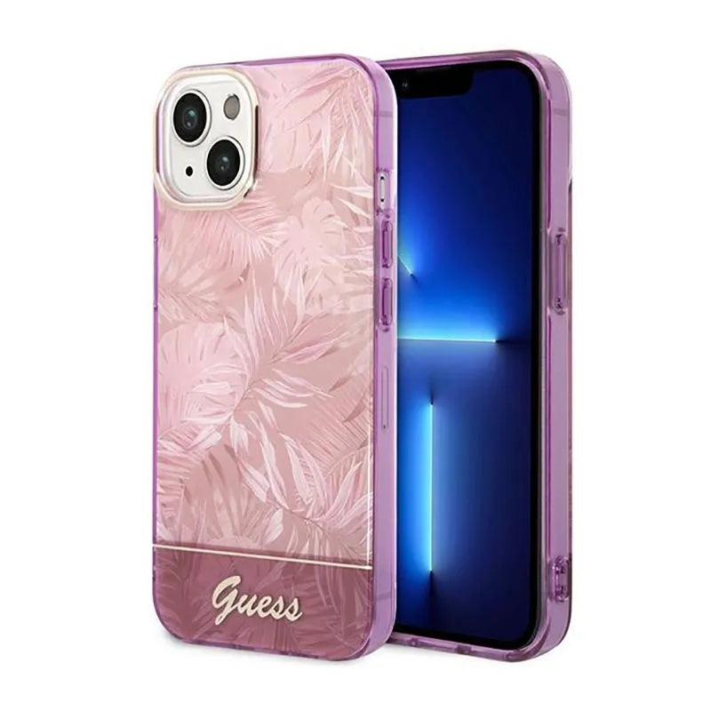 Guess Jungle dėklas – dėklas, skirtas „iPhone 14 Plus“ (rožinis)