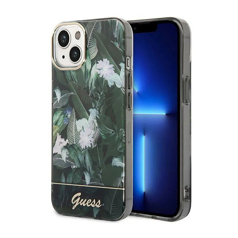 Guess Jungle dėklas – dėklas, skirtas iPhone 14 Plus (žalias)
