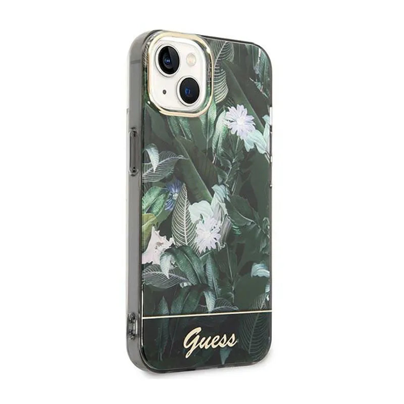 Guess Jungle dėklas – dėklas, skirtas iPhone 14 Plus (žalias)