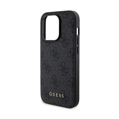 Guess komplektas „MagSafe 4G Metal Gold Logo“ – dėklas + išorinė baterija 5000 mAh MagSafe iPhone 14 Pro (juodas)
