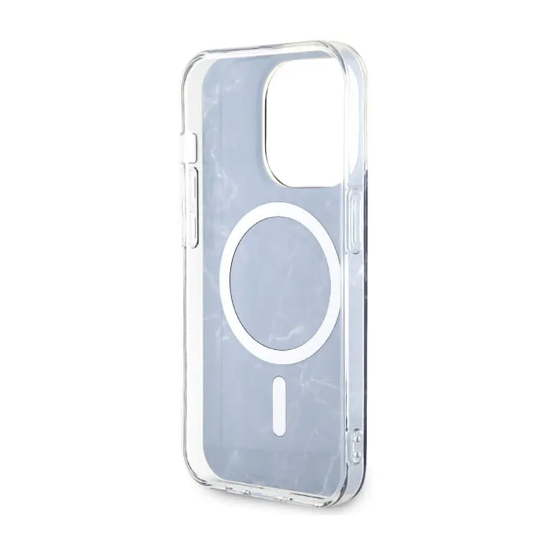 Guess Marble MagSafe - dėklas iPhone 14 Pro Max (juodas)