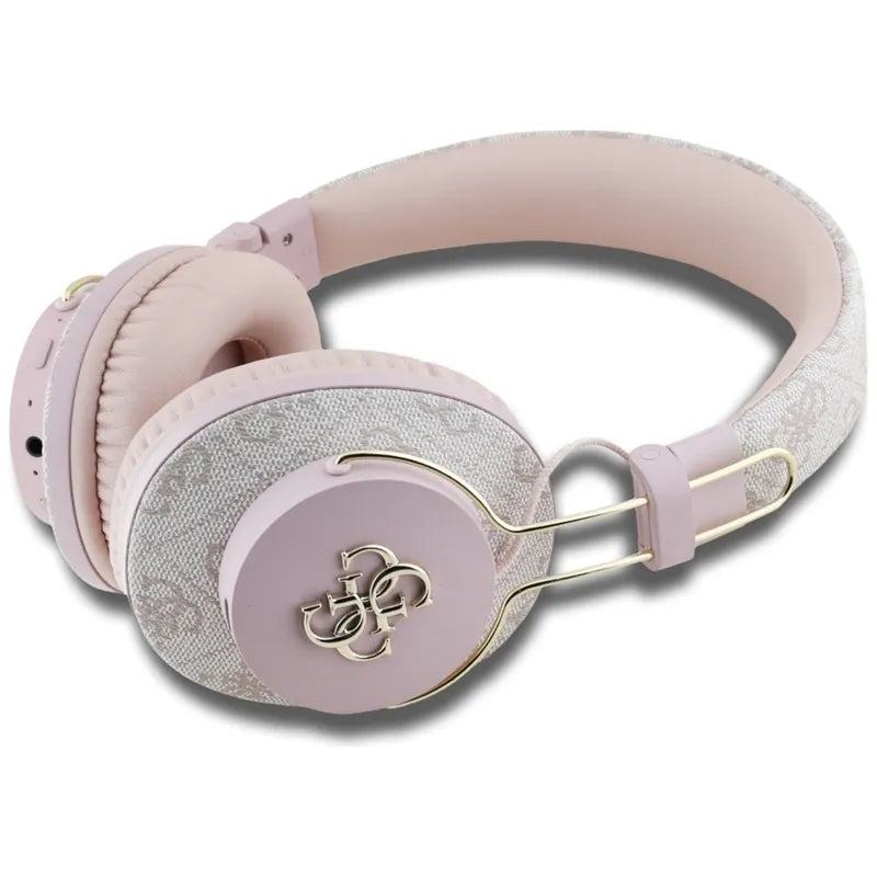 Guess Metal 4G Logo - belaidės „Over-Ear“ „Bluetooth“ ausinės su aplinkos triukšmo slopinimu (rožinės)