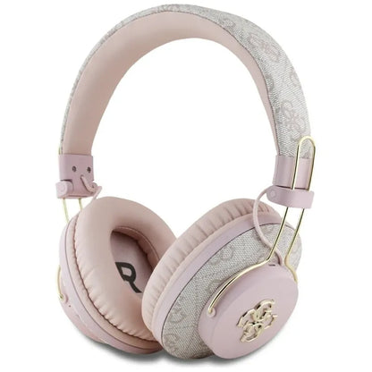 Guess Metal 4G Logo - belaidės „Over-Ear“ „Bluetooth“ ausinės su aplinkos triukšmo slopinimu (rožinės)