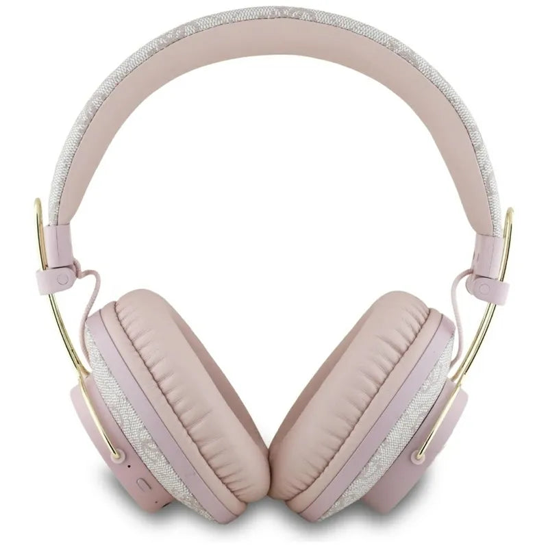 Guess Metal 4G Logo - belaidės „Over-Ear“ „Bluetooth“ ausinės su aplinkos triukšmo slopinimu (rožinės)