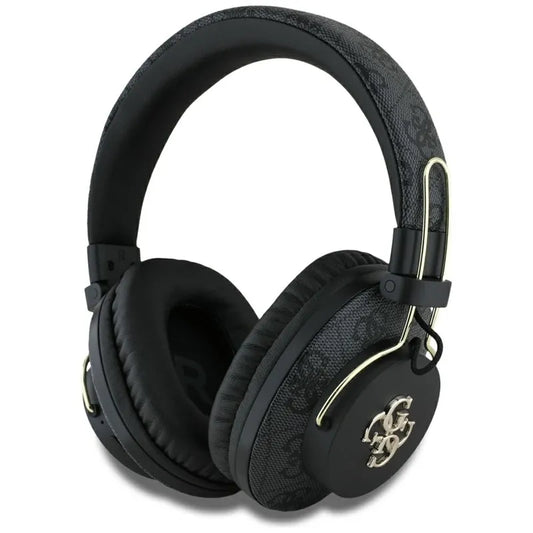 Guess Metal 4G Logo – belaidės „Over-Ear“ „Bluetooth“ ausinės su ENC funkcija (juodos)
