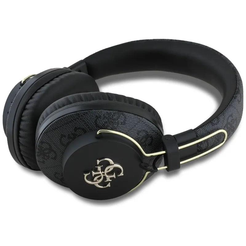 Guess Metal 4G Logo – belaidės „Over-Ear“ „Bluetooth“ ausinės su ENC funkcija (juodos)
