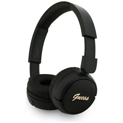 „Guess Metal Logo Script“ – belaidės virš ausų ausinės „Bluetooth V5.3“ (juodos)
