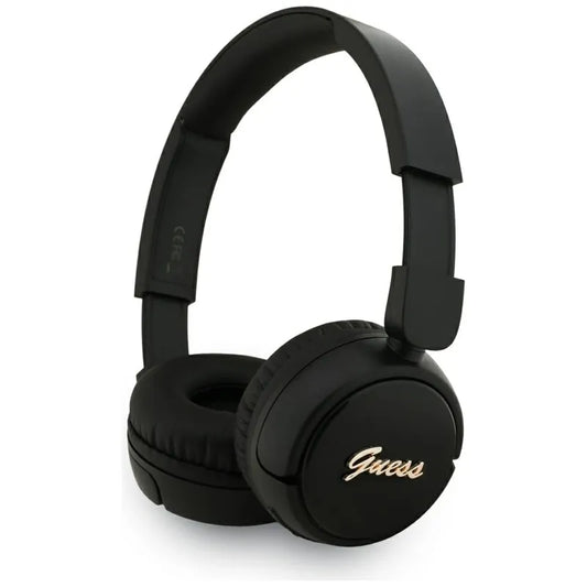 „Guess Metal Logo Script“ – belaidės virš ausų ausinės „Bluetooth V5.3“ (juodos)