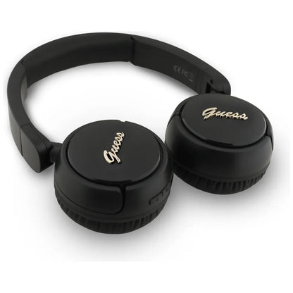 „Guess Metal Logo Script“ – belaidės virš ausų ausinės „Bluetooth V5.3“ (juodos)
