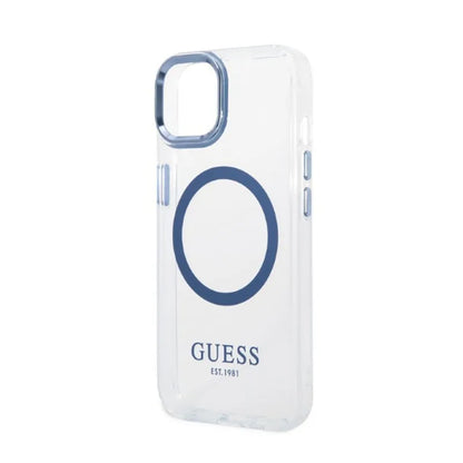 Guess Metal Outline MagSafe – "Clear" dėklas, skirtas iPhone 14 Plus
