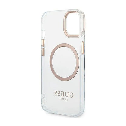 Guess Metal Outline MagSafe – "Clear" dėklas, skirtas iPhone 14 Plus