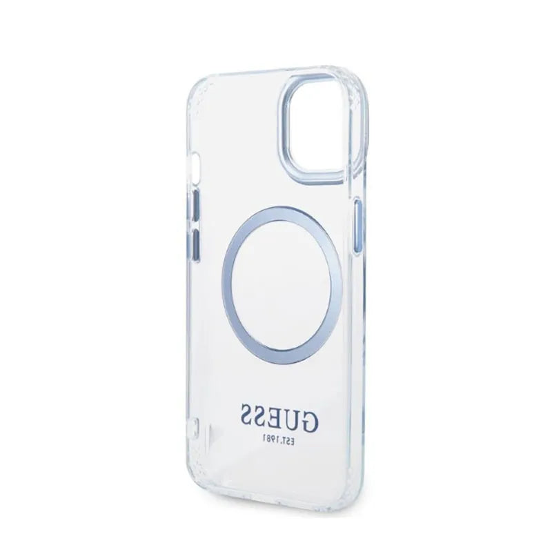 Guess Metal Outline MagSafe – "Clear" dėklas, skirtas iPhone 14 Plus