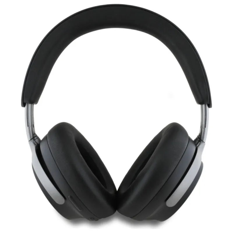 Guess Metal Script Logo – belaidės ant ausų dedamos „Bluetooth“ ausinės su ANC + ENC (juoda)