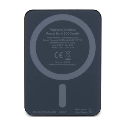 Guess Metal Script Logo MagSafe - 3 000 mAh 5W MagSafe indukcinis maitinimo blokas (juodas)