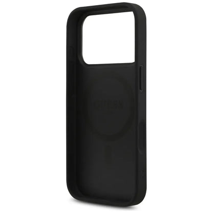 Guess Odos 4G Trikampis Štrasas MagSafe Dėklas iPhone 17 Pro (Juodas)