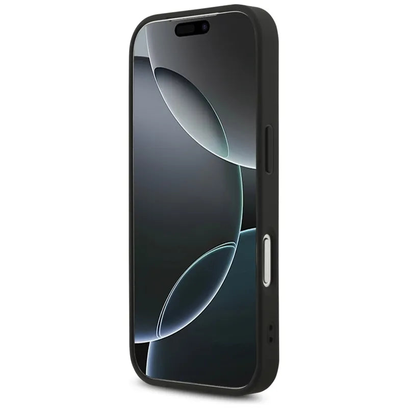 Guess Odos 4G Trikampis Štrasas MagSafe Dėklas iPhone 17 Pro (Juodas)