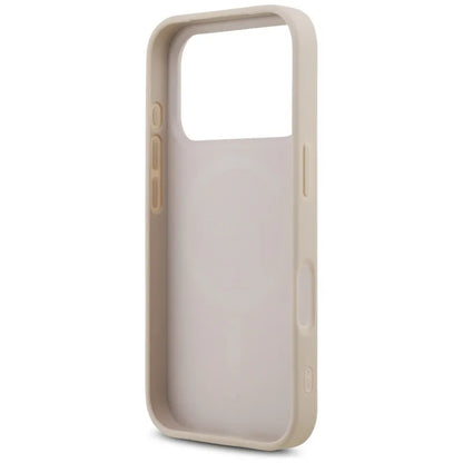 Guess Odos 4G Trikampis su kristalais MagSafe - Dėklas iPhone 17 Pro (rožinis)