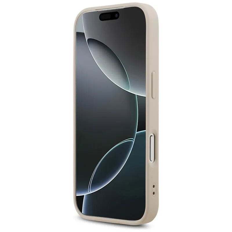 Guess Odos 4G Trikampis su kristalais MagSafe - Dėklas iPhone 17 Pro (rožinis)