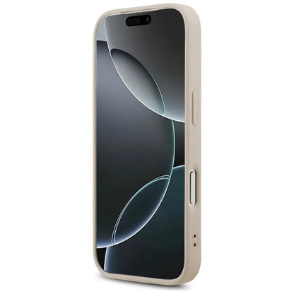 Guess Odos 4G Trikampis su kristalais MagSafe - Dėklas iPhone 17 Pro (rožinis)