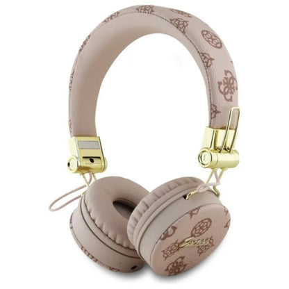 Guess Peony Script apvalios formos - belaidės, ant ausų dedamos „Bluetooth“ ENC ausinės (rudas)