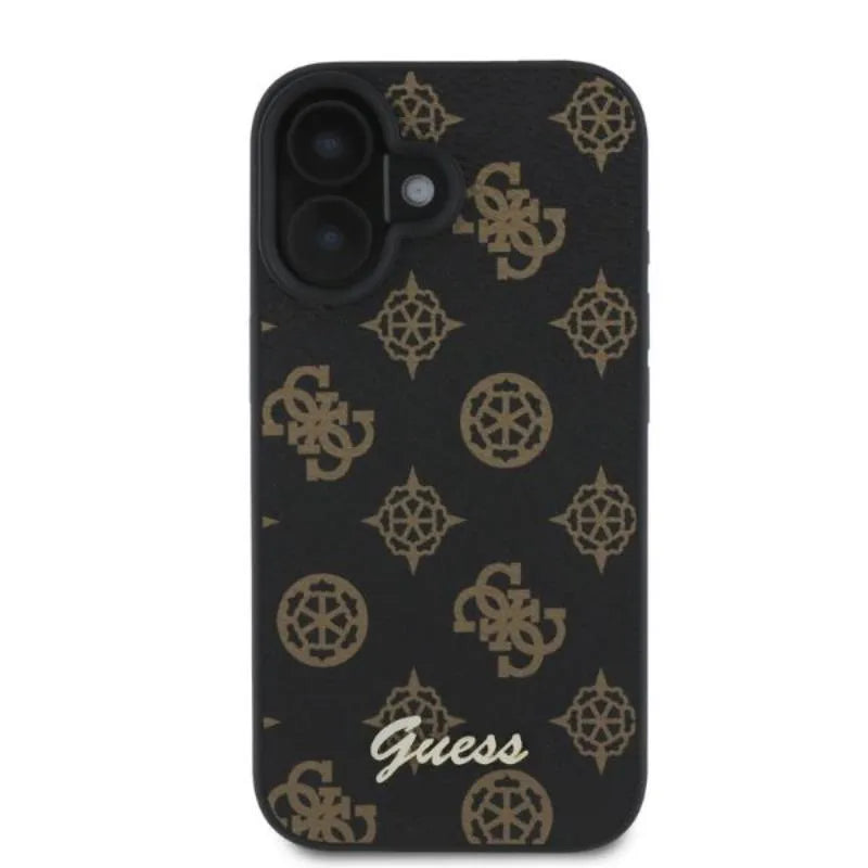 Guess Peony Script MagSafe – dėklas iPhone 16 (juodas)
