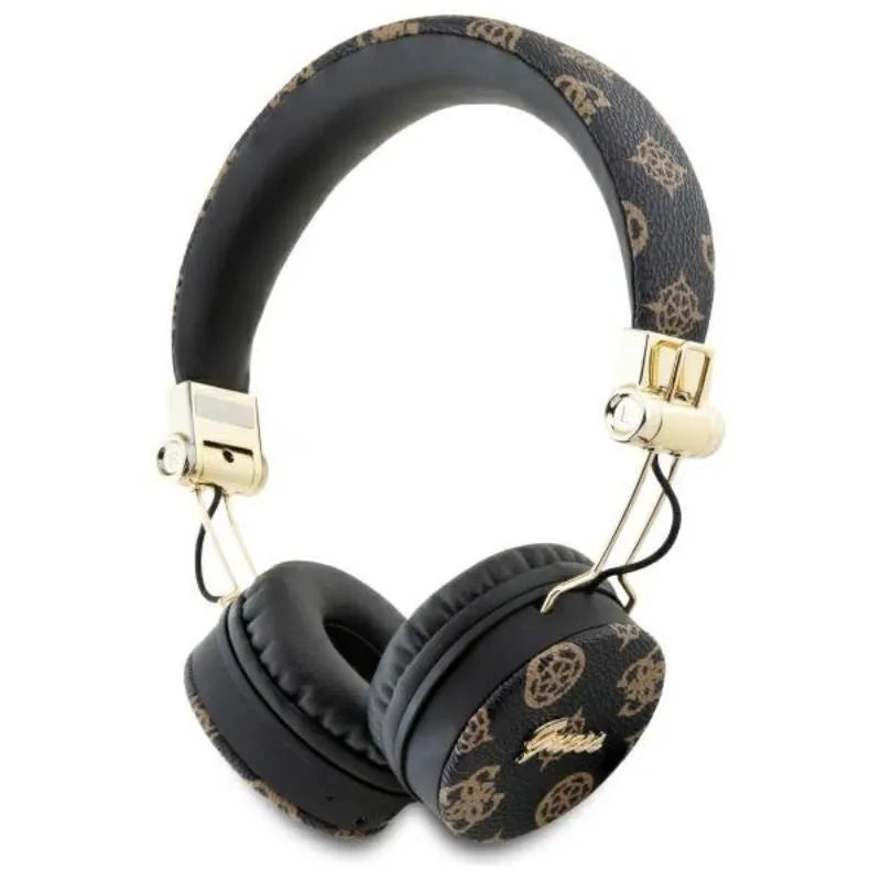 Guess Peony Script Round Shape – Belaidės ant ausų „Bluetooth“ ENC ausinės (juodos)