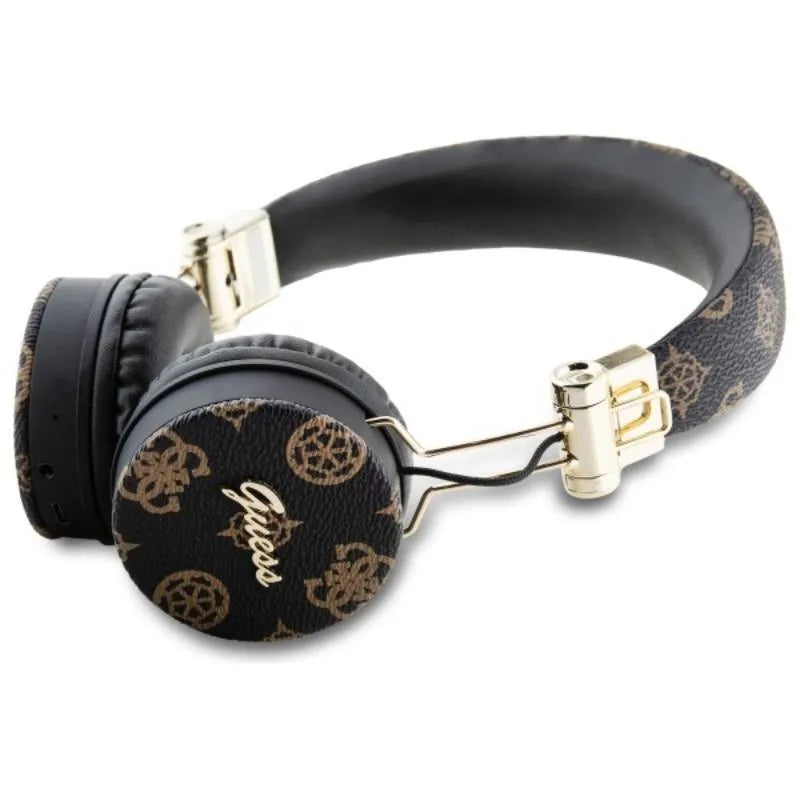 Guess Peony Script Round Shape – Belaidės ant ausų „Bluetooth“ ENC ausinės (juodos)